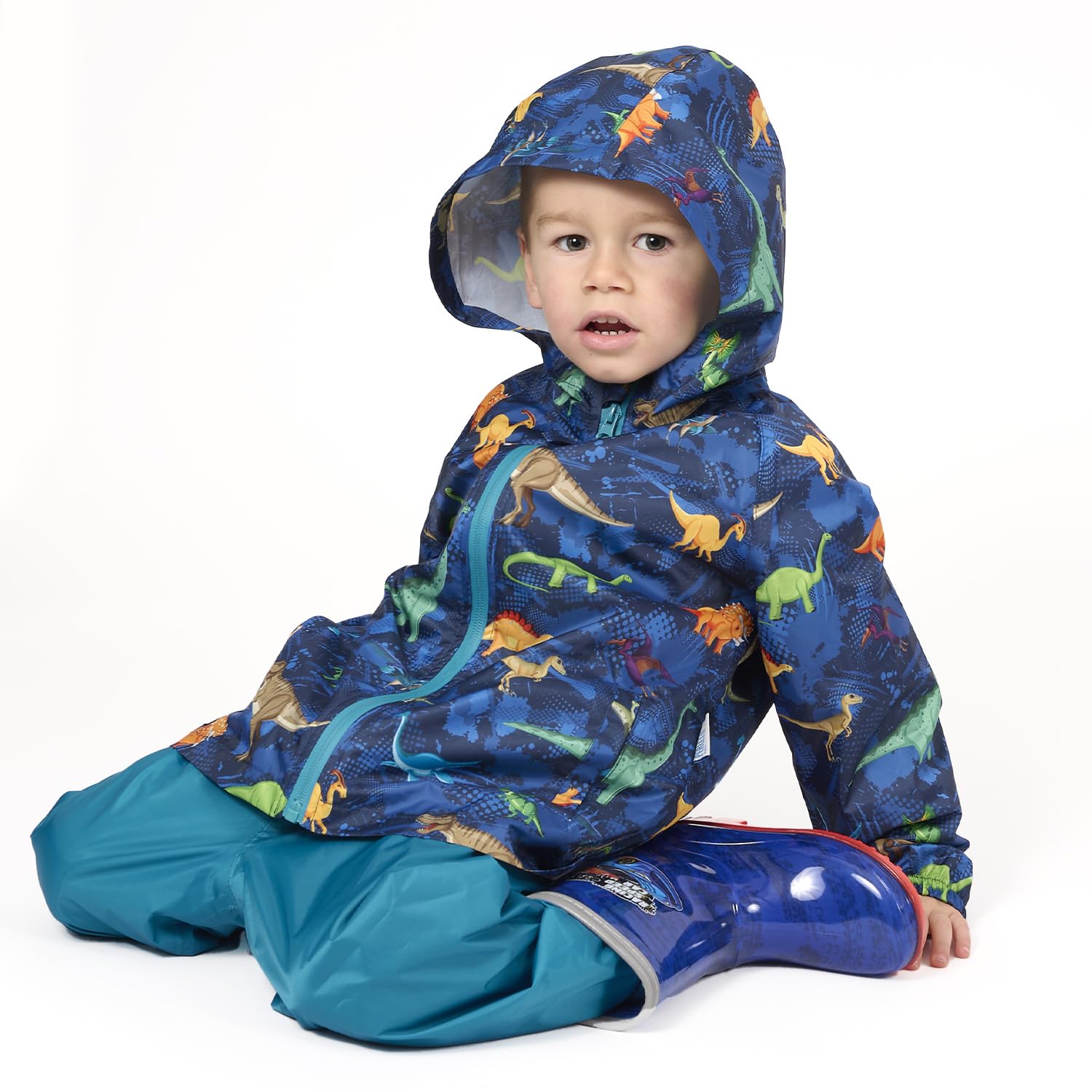 Veste Imperméable et Pantalon de Pluie Enfant - Combinaison de Pluie Légère 2 Pièce Fille Garçon - Manteaux Vetements Impermeable avec Capuche