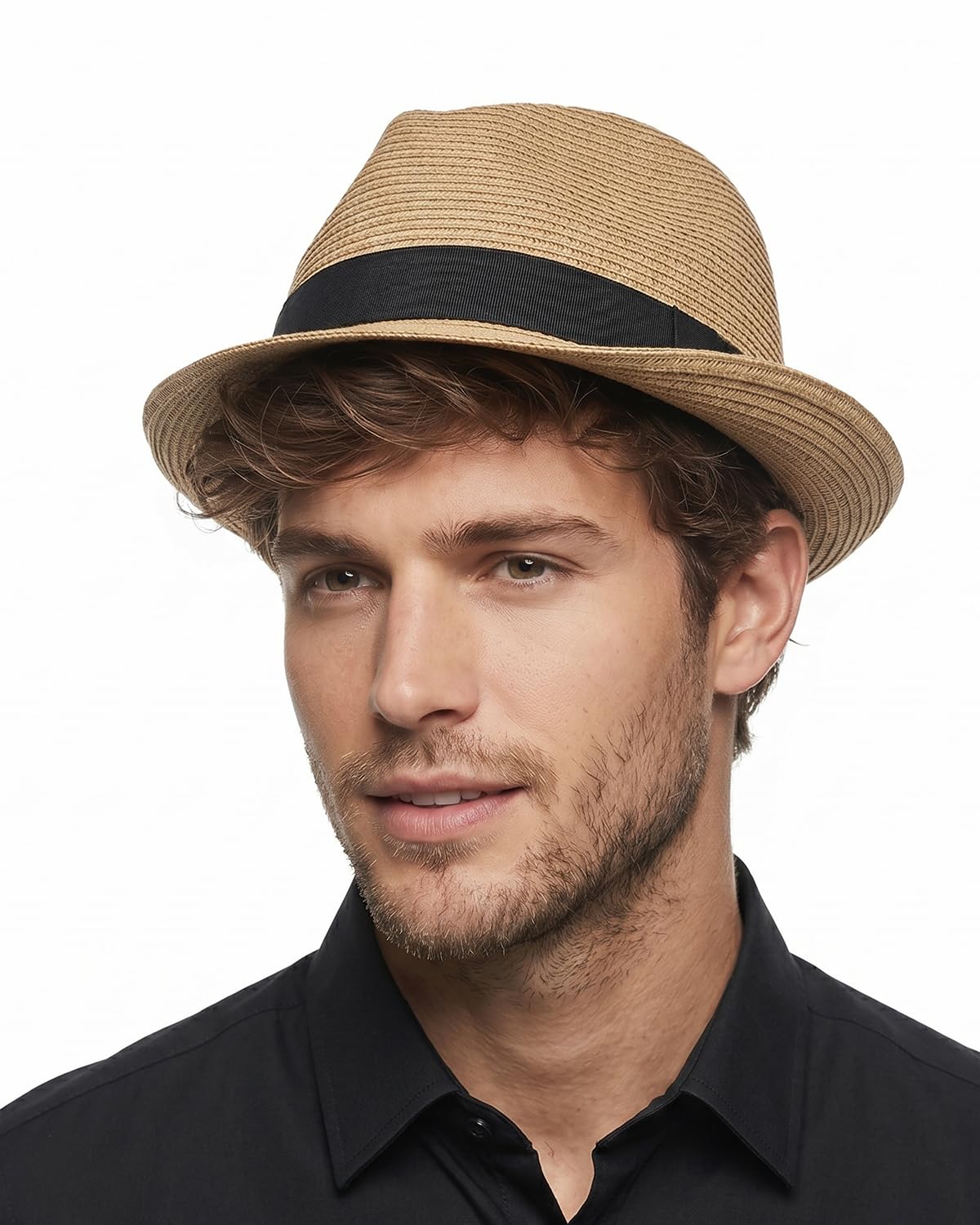 Zylioo Sonnenhut S/M/L/XL/XXL Strohhut Hut für Großen Kopf UPF50+ Sommerhut Trilby Fedora Hut Kubanischer Strandhut