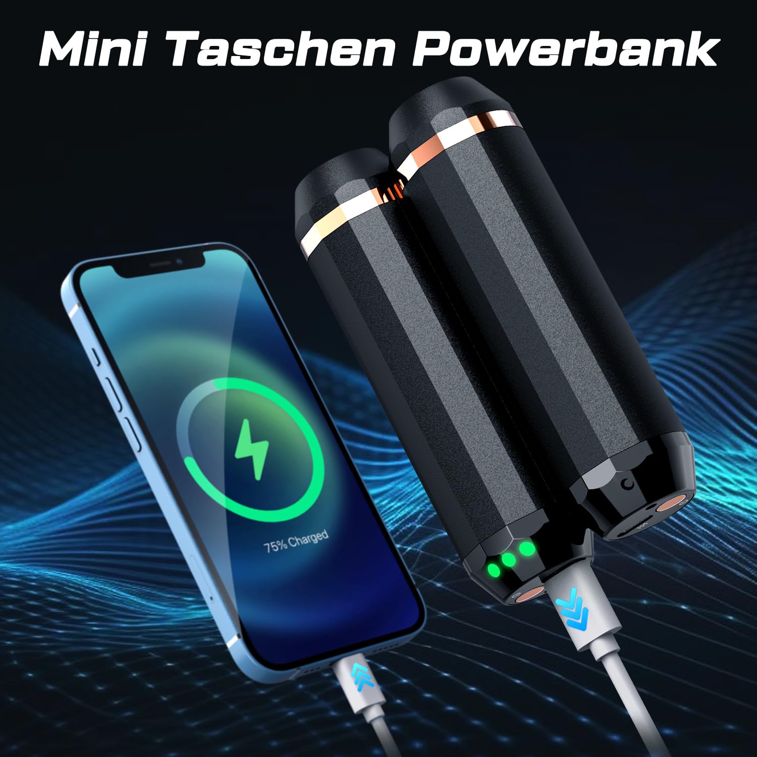 Handwärmer wiederaufladbar, Geteilte magnetische elektrische Handwärmer 2 Packungen, Handwärmer wiederverwendbar 3 Wärmestufen, tragbares Powerbank-Ladegerät 1000mAh, warmes Geschenk im Winter