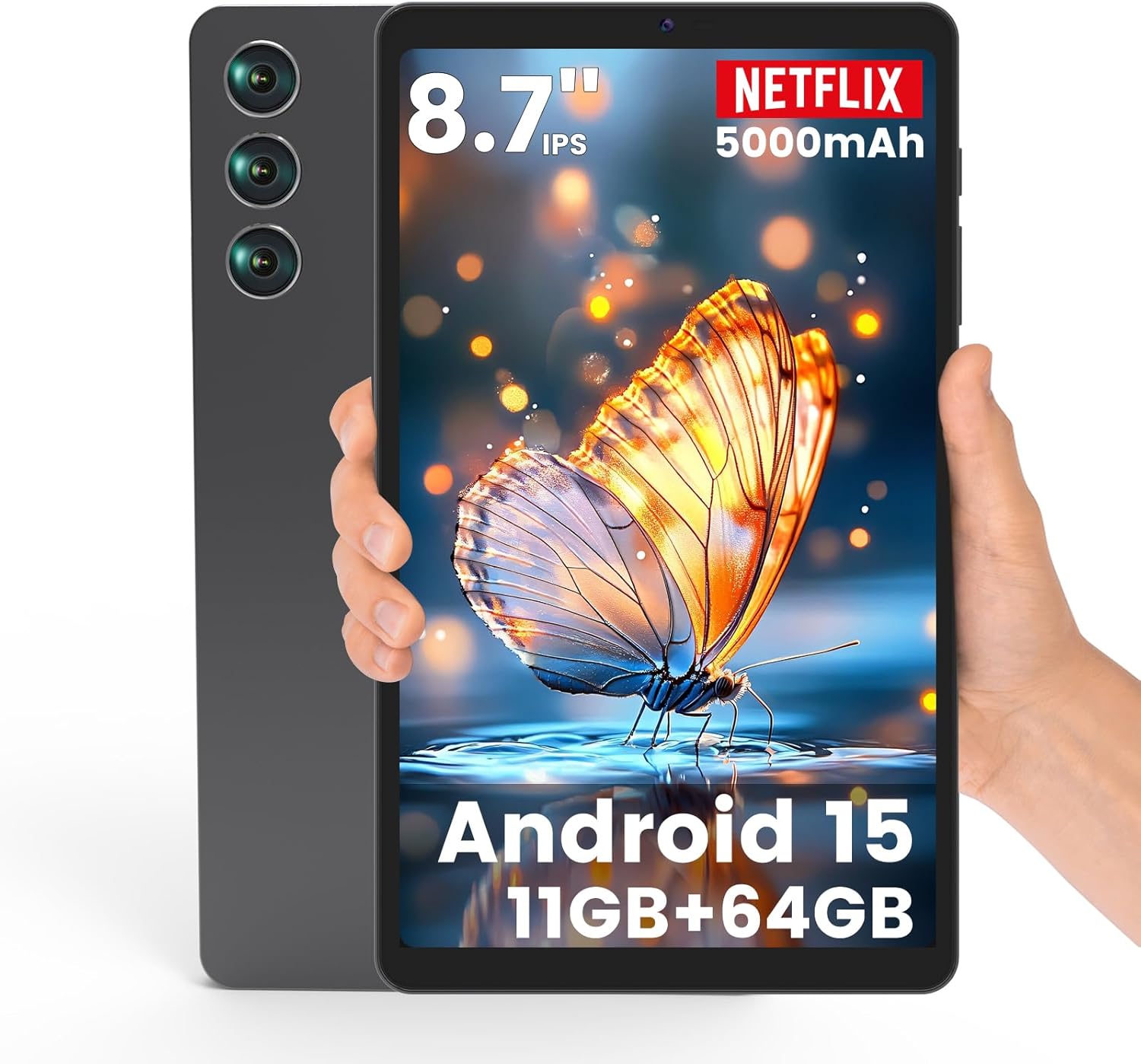 Android 15 Tablet 8.7 inch, Mini Tablet 5000mAh, Wi-Fi 6 & BT5.0, 11GB RAM & 64GB ROM 1TB Expandable, Tablet Computer with IPS HD Display, Support GPS, GMS, Widevine L1 Android 15 Tablet 8.7 inch, Mini Tablet 5000mAh, Wi-Fi 6 & BT5.0, 11GB RAM & 64GB ROM 1TB Expandable, Tablet Computer with IPS HD Display, Support GPS, GMS, Widevine L1