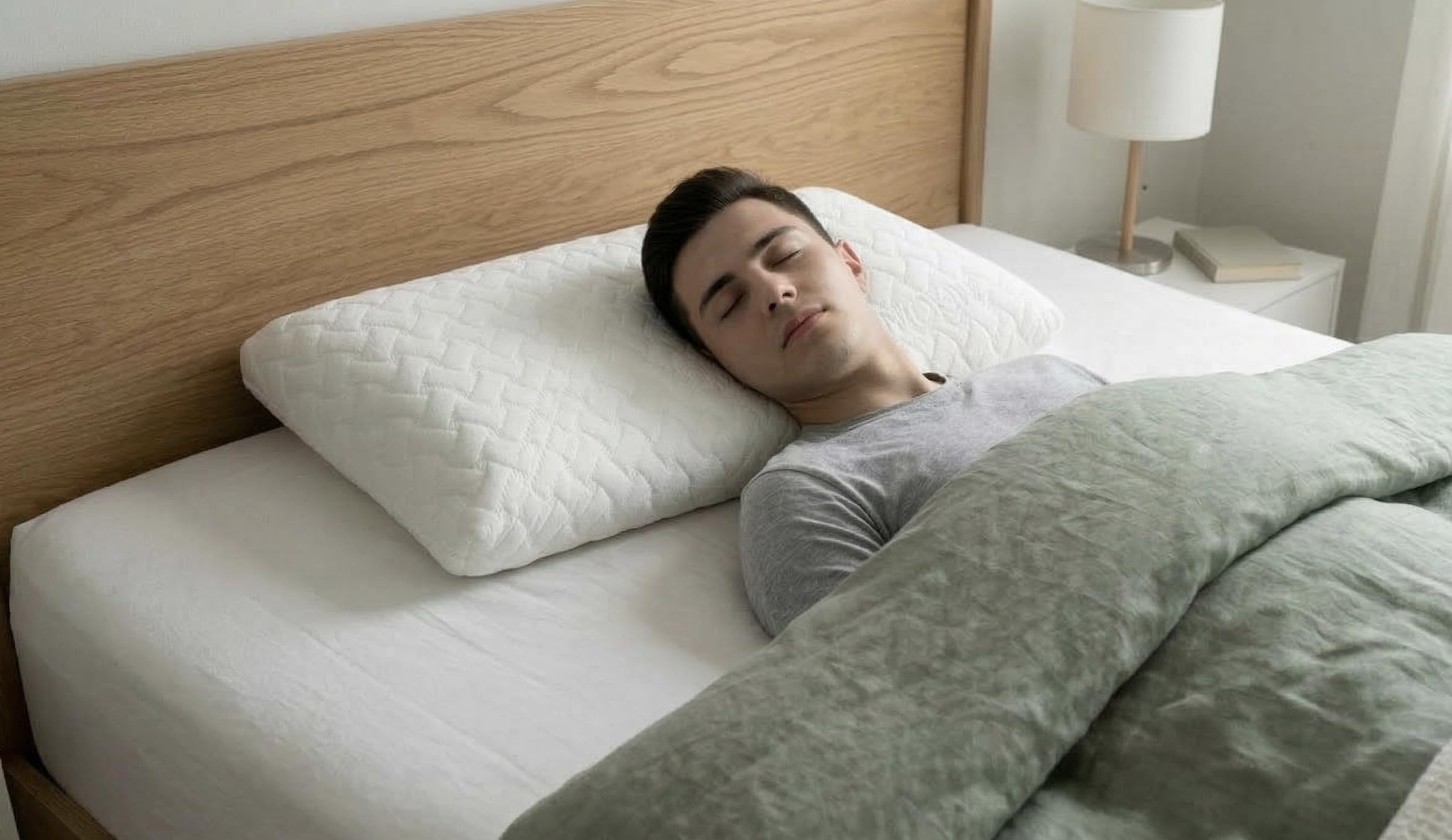 Almohada Infantil de 90 cm, Viscoelástica, Ergonómica, Hipoalergénica y Transpirable. Almohada Segura para Niños con Tejido Adaptado a su Edad. Sin Cremallera