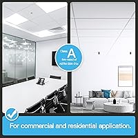 Vista 38 de Art3d 12-Pack Smooth Drop Ceiling Tile 2ft x 2ft - Fire-Rated, Waterproof, Reusable - Premium PVC, No Sag and Breakage - Cover 48 Sq. Ft, Black