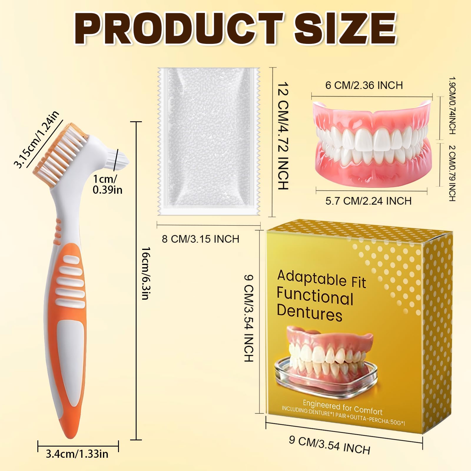 Set completo di protesi dentali di alta qualità, riutilizzabili, con seduta flessibile, comoda da indossare, effetto naturale