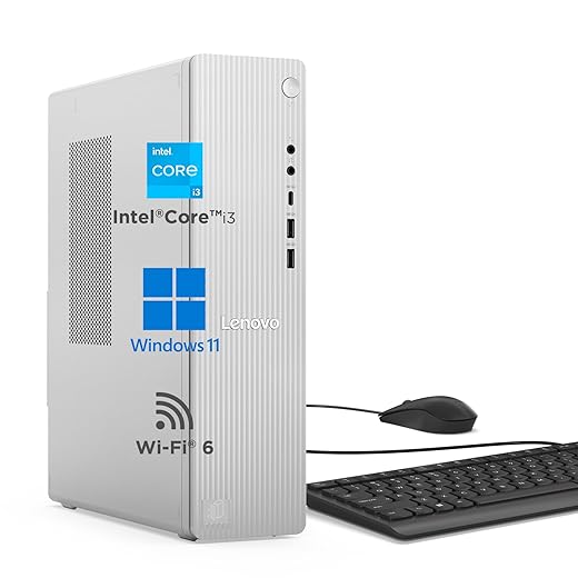 Lenovo IdeaCentre Tower Intel Core i3-1315U (8GB RAM/512GB SSD/Win 11/WiFi 6/Bluetooth 5.2/USB Calliope Keyboard & Mouse/Grey), 90XW007FIN