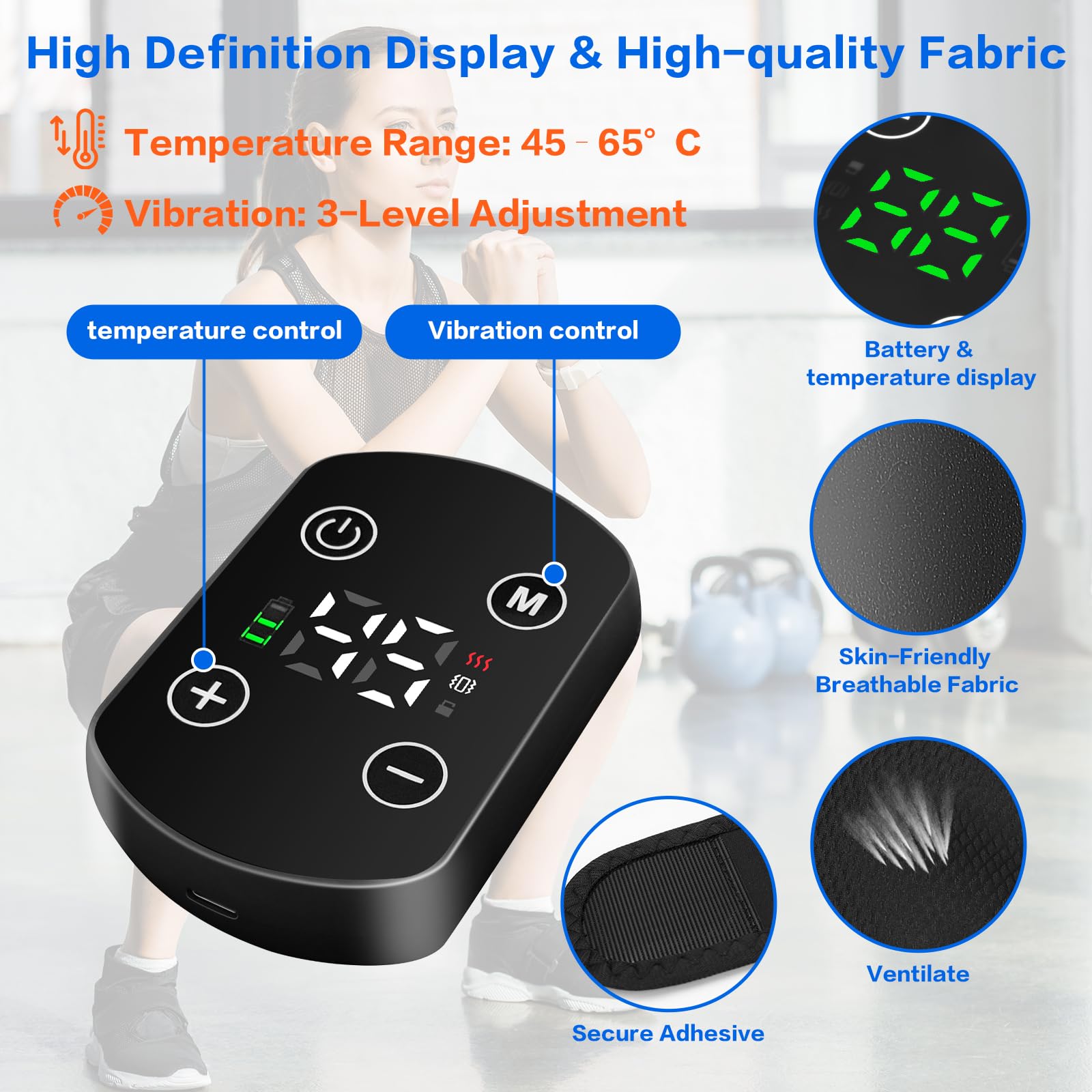 Knie-Massagegerät 3-in-1, Kabellos mit Infrarot-Heizung (40-60°C, 5 Stufen), 3 Massagemodi, 5000mAh Akku, LCD-Touch & Auto-Abschaltung, für Knie, Ellbogen & Schultern