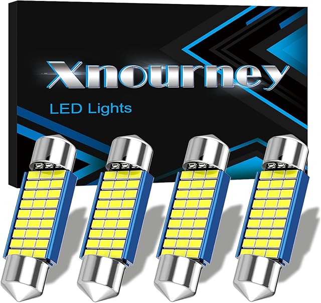 36mm 6418 Led Car Bulbs, 1.42 inches 36mm festoon Led Car Bulbs White light,12V 27smd 3014 Chipset 6461 C5W Bulbs for Interior Car Lights Dome Map Trunk Courtesy Light, 4pcs