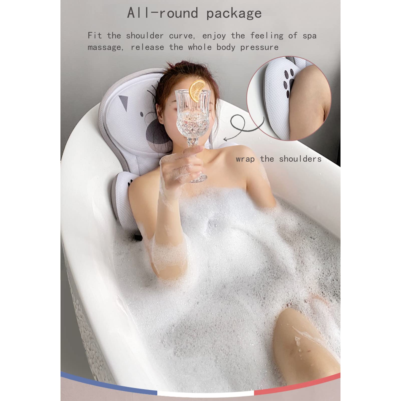 MyrRhe Baby's Otter Ergonomisches Badekissen: 3D-Air-Mesh, schwarz, luxuriös, Spa-Erlebnis – perfektes Badezubehör, Geschenk zur Entspannung.