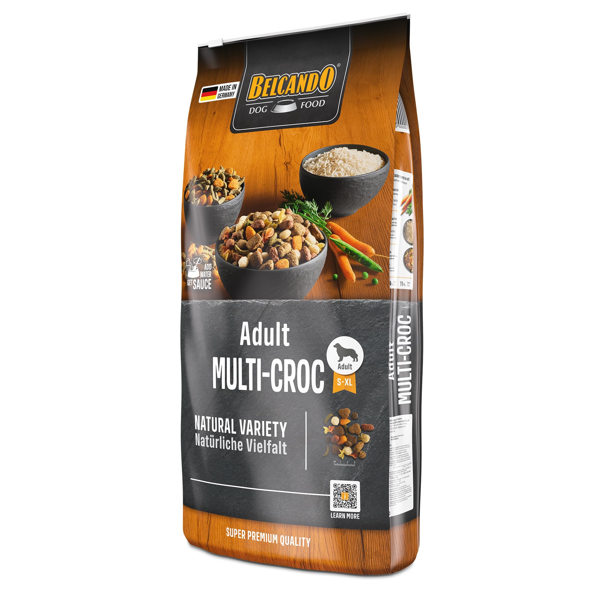 Belcando Adult Multi-Croc [12,5 kg] | Comida Seca con Pasta y Chips Vegetales | Alimento Completo para Perros Adultos a Partir de 1 año de Edad