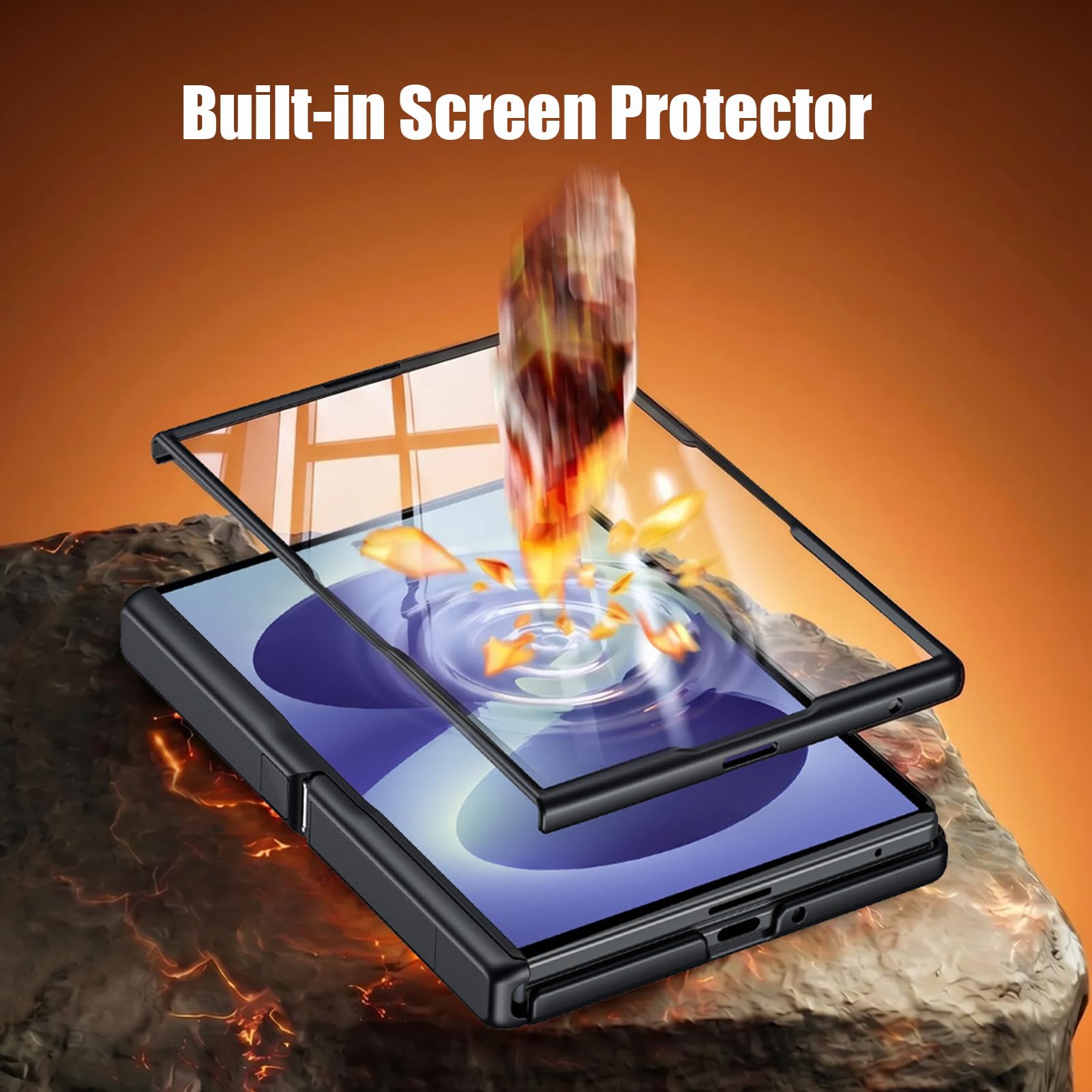 Custodia Business For Samsung Galaxy Z Fold 8 Ultra/Fold 8, Protezione For Lo Schermo Cover In Pelle Vegana Con Cerniera E Cavalletto(Blue,Fold 8)
