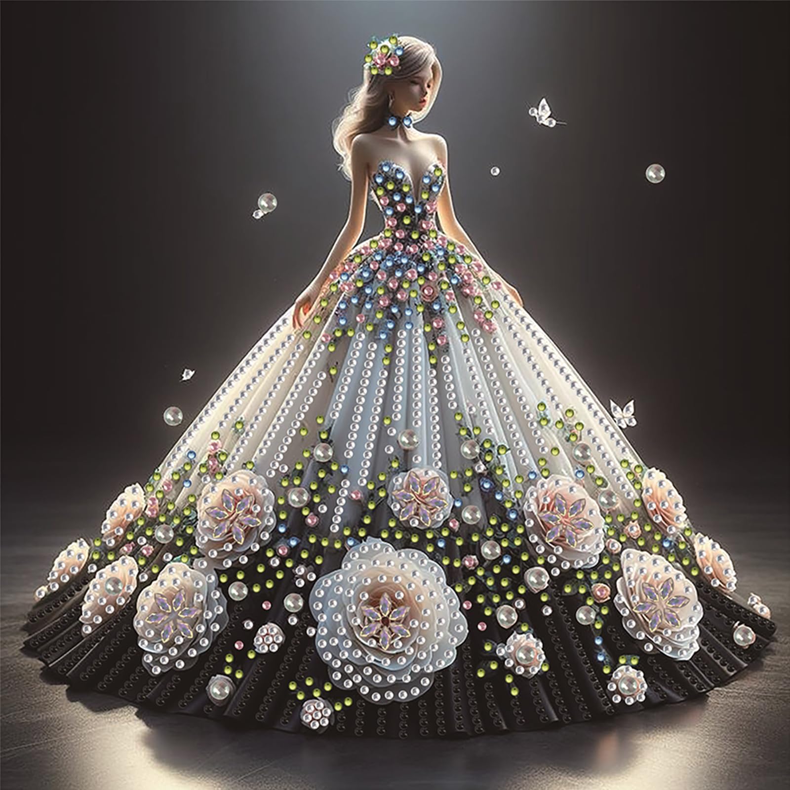 Skirt Girl 5D Partial Drill Diamond Painting Kit for Adults Home Decoration 11.81x11.81 Inch Crystal Gem Art
