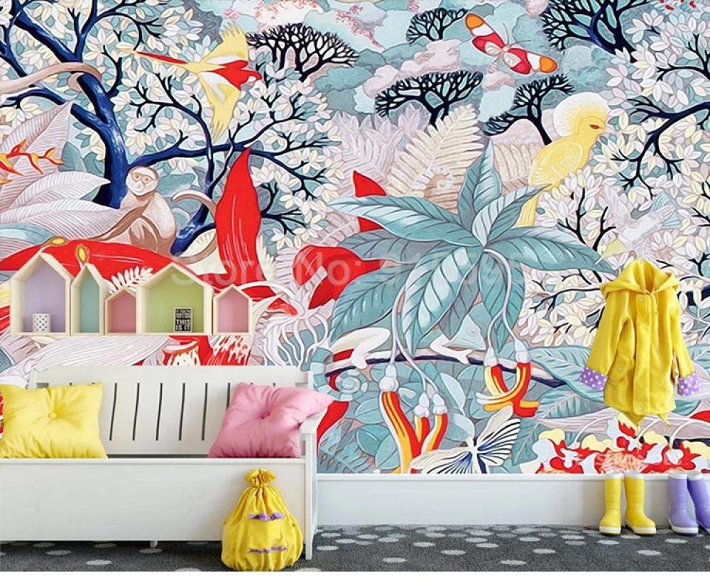Papier peint mural 3D feuille de bananier salon 430x300 cm