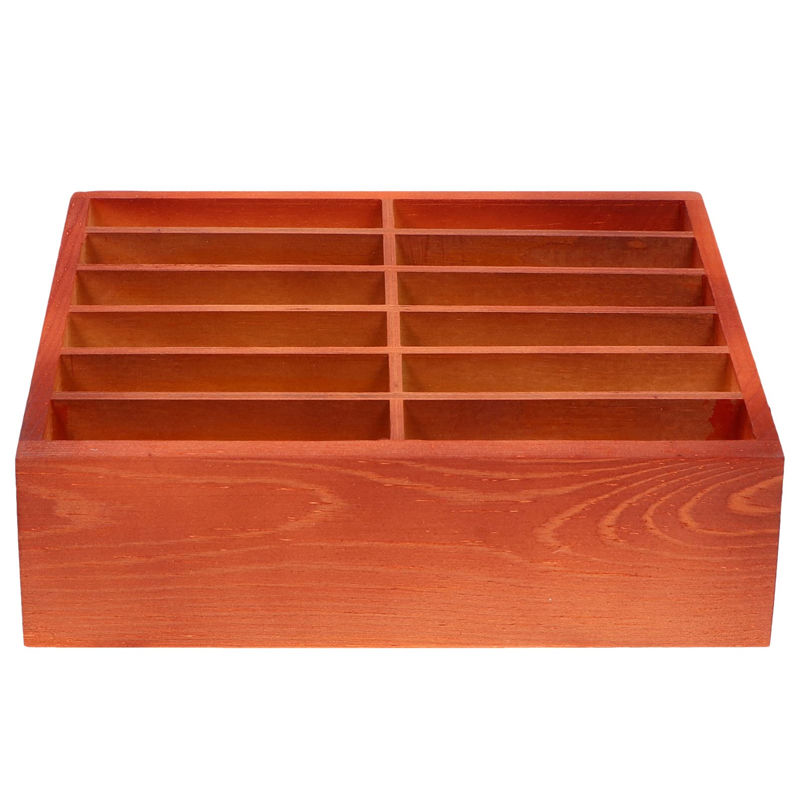 Veemoon 12 Grids Wooden Cell Phone Holder Mobile Phone Storage Box Desktop Organizer for Teachers Classroom School Office