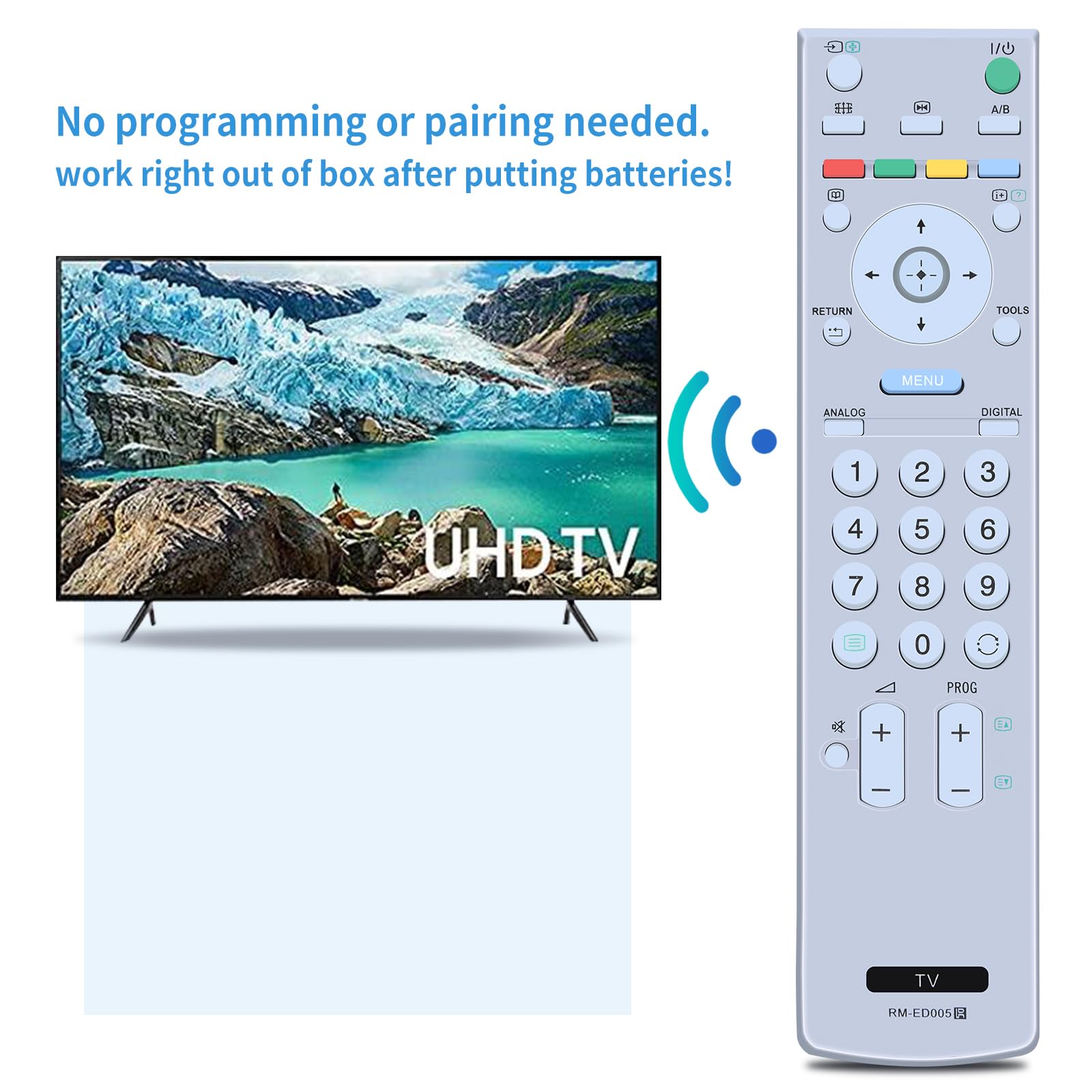 RM-ED005 - Control Remoto De Repuesto Para Sony TV KDL-26S2030 KDL-26S2020 KDL-46V2000 KDL-40V2000 KDL-32V2000 KDL-20G30xx KDL-20G3000 KDL-20G3000 KDL-20G3000 11.8 In