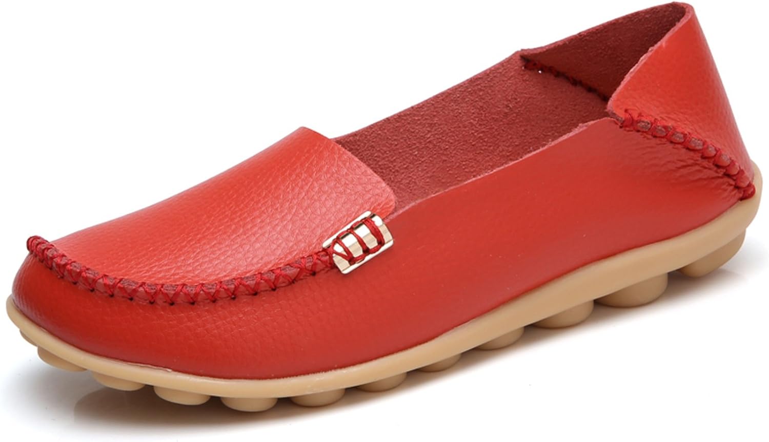 VenusCelia Women's Comfort Walking Boat Shoe 5 Red