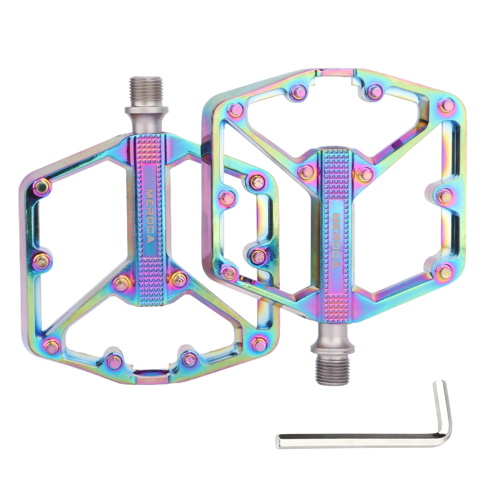 Pedale Bici a 3 Cuscinetti, Pedale Bici Antiscivolo in Alluminio Leggero, 9/16" Universale per Bici da Strada Mountain Bike, Facile da Installare, Design Durevole e Silenzioso