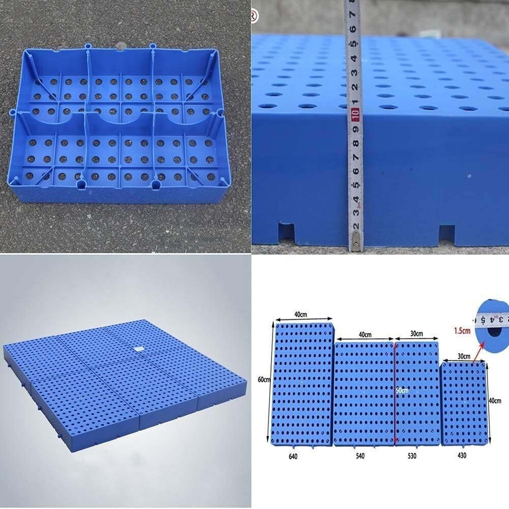 Lightweight Floor pallets Plastic Pallets, Storage Racks, Non-Slip, Sturdy, Spliced Damp-Proof Matboards Grille Ventilation pallets(Blue,30x50x10cm)
