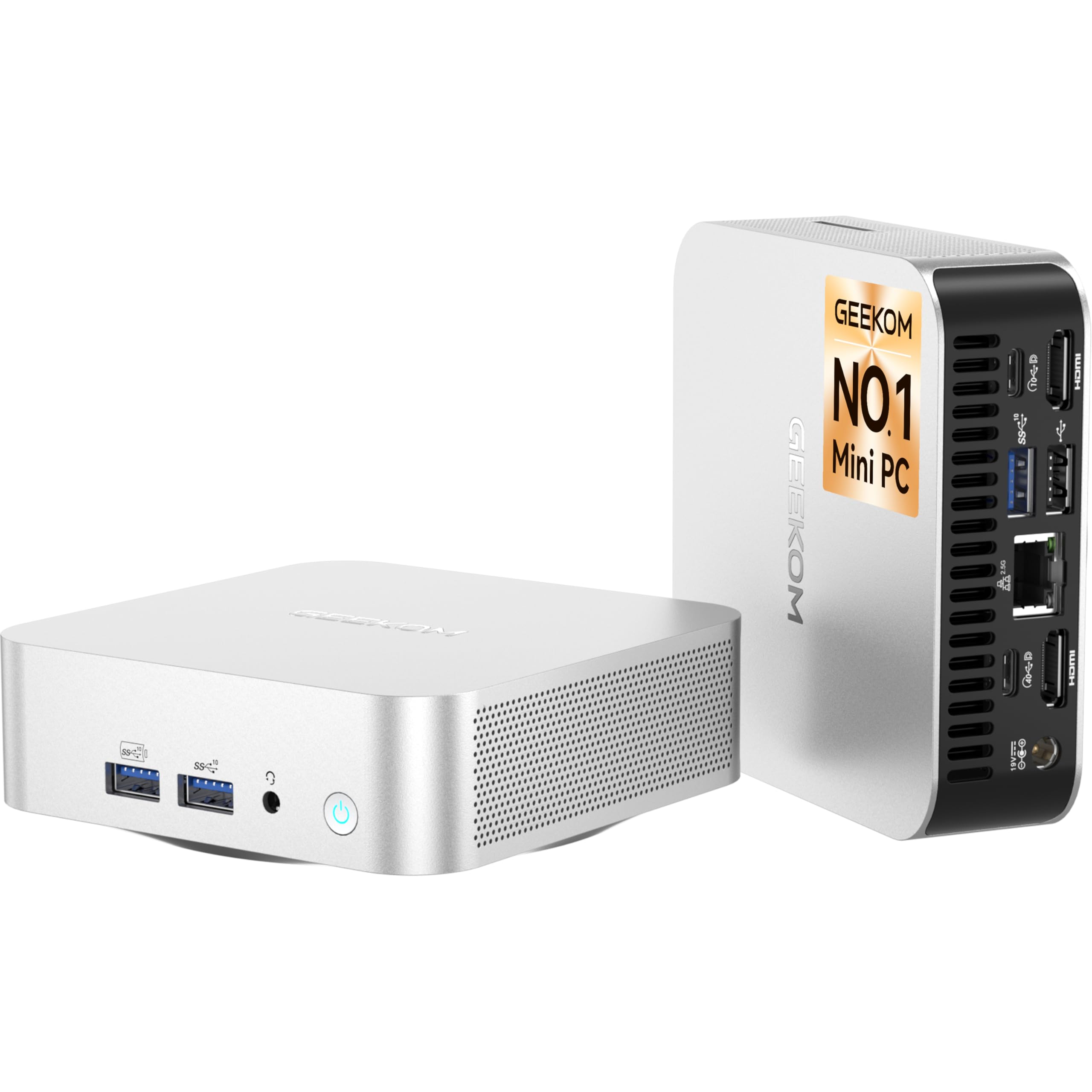 GEEKOM A6 Mini PC(Garanzia 3 Anni) con AMD Ryzen 7 6800H e Radeon 680M,32GB DDR5 e 1TB SSD,LAN 2.5G Ultra Veloce,Mini PC Windows 11 Pro,USB4.0,8K@60Hz/4K@120Hz,Slot SD|Compact Aluminum Design