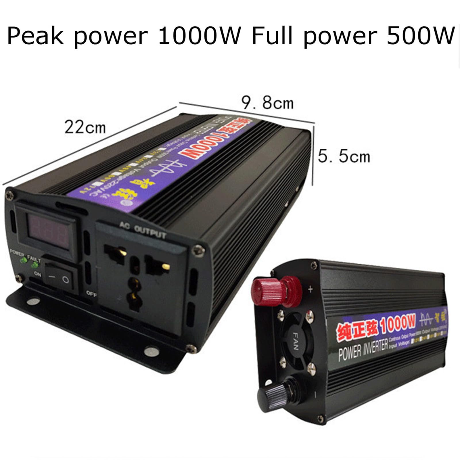 Przetwornica napięcia samochodu 1000w - 8000w z czystą falą sinusoidalną przetwornica napięcia DC 12v/24v/48v/60v do 220V, dla przyczepy kempingowej/ciężarówki,1000W-60Vto220V