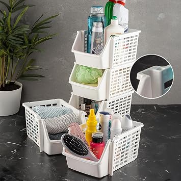 Meleni Home 5-Piece Top-Up Attachable Cabinet Interior Organizer Bathroom Kitchen Shelf - Multi-Purpose Under-Counter Organizer