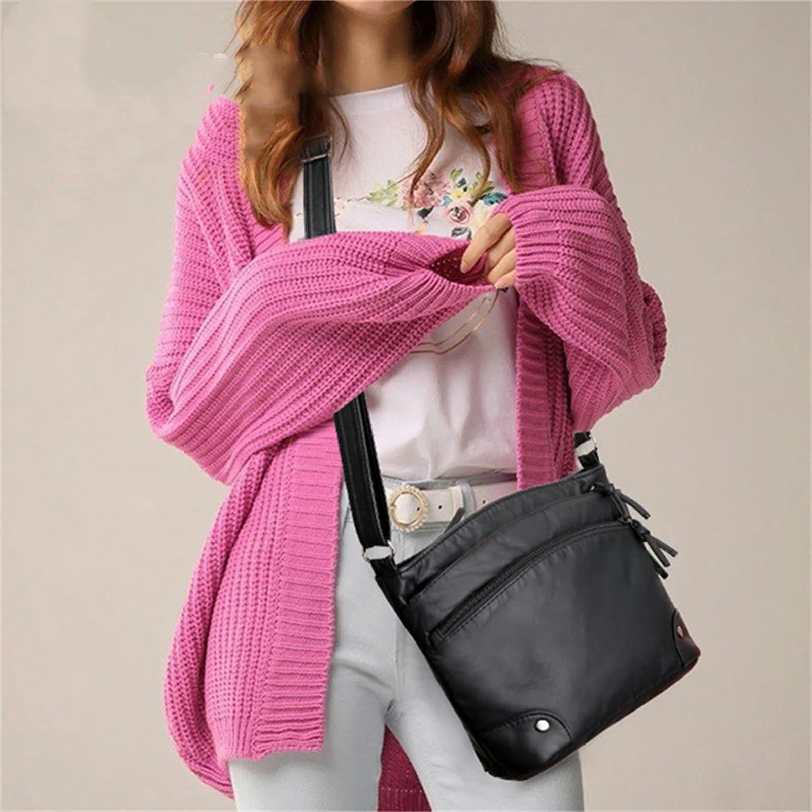 torby crossbody dla kobiet miękka skóra PU torba na ramię damska zamek błyskawiczny torebka listonoszka torba wiadro