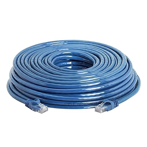 Vista 54 de Cmple - Cable Cat 6 de alta velocidad - Cable de red de 10 Gbps, LAN Ethernet Cat6, conectores RJ45 chapados en oro - 5 pies blanco