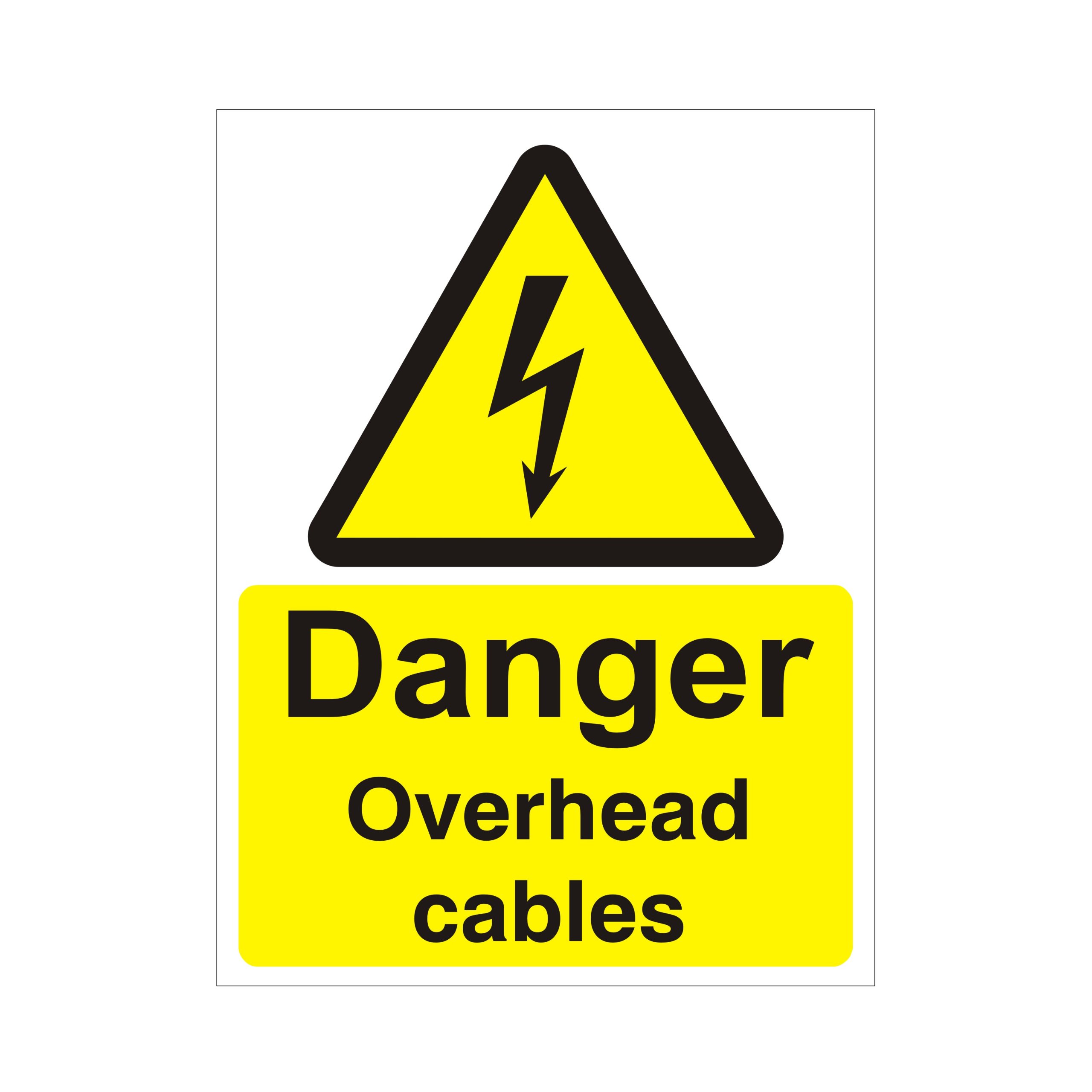 UK Safety Store WAE.36C-RP Danger Overhead Cables Sign 300x400 Rigid Plastic