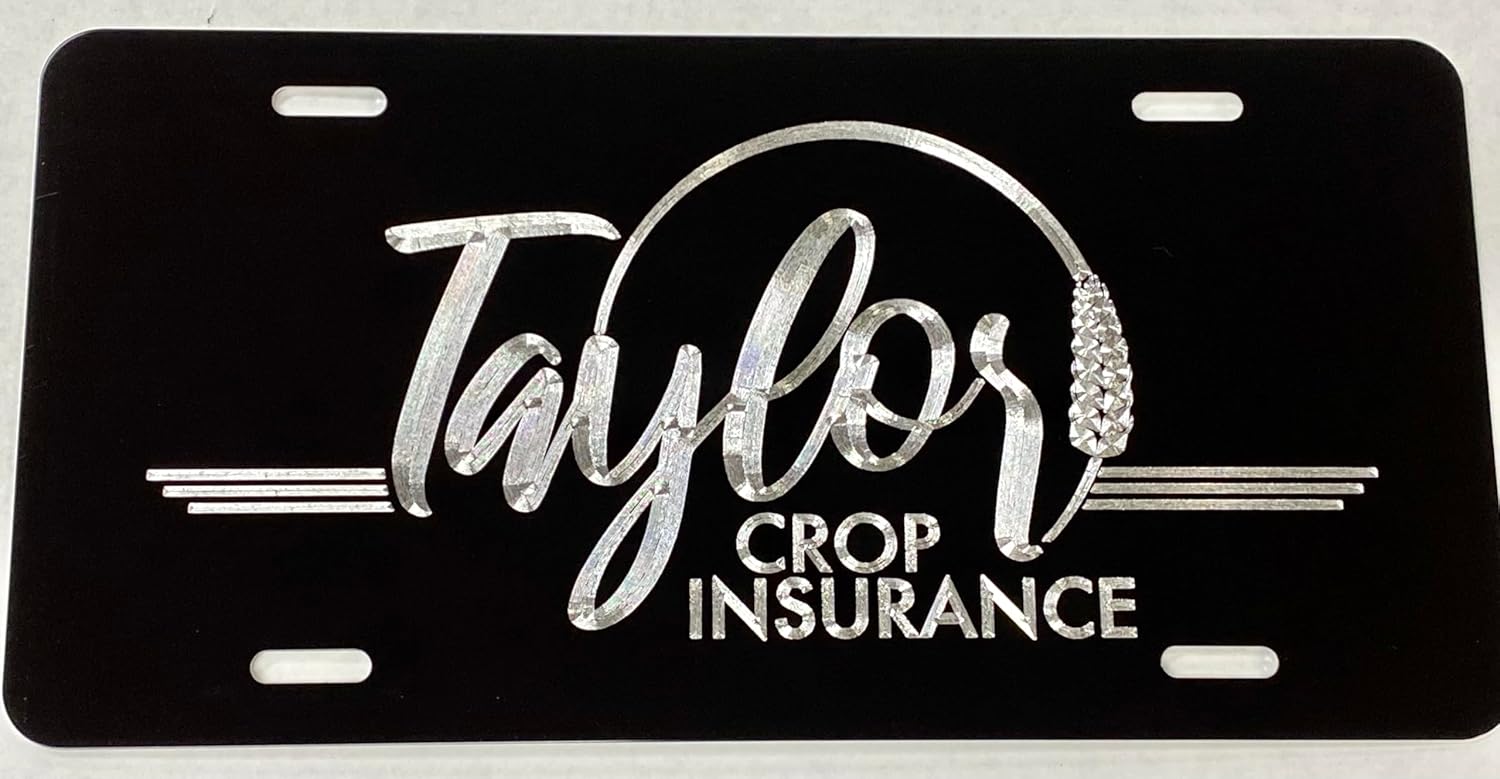 Your Business Logo Engraved on Heavy Duty .040 Aluminum License Plate Diamond Etched Personalized Custom Car Tag