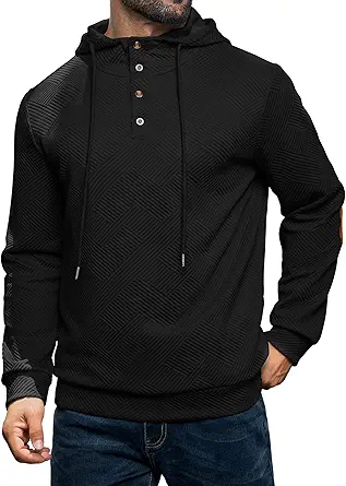 Vssjavun Mens Hooded Sweatshirt Casual Long Sleeve Drawstring Hoodie Pullover Sweatshirts