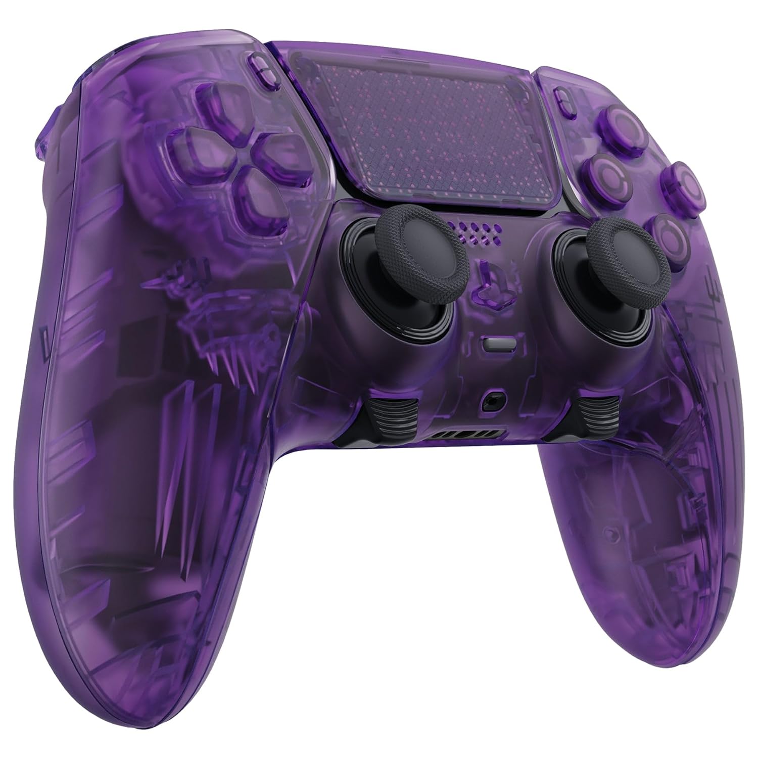 MODDEDZONE Custom Modded EDGE Controller for PS5 & PC With Mobile App Controlled Smart Anti-Recoil and Rapid Fire Mods - Boost Performance and Win with Unique Designed Wireless Controller Clear purple