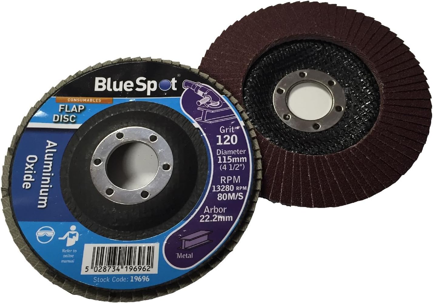 8 x Grit Flap Discs 115mm Mixed Angle Grinder Wheels 40 60 80 120 Sanding 4½ Inch