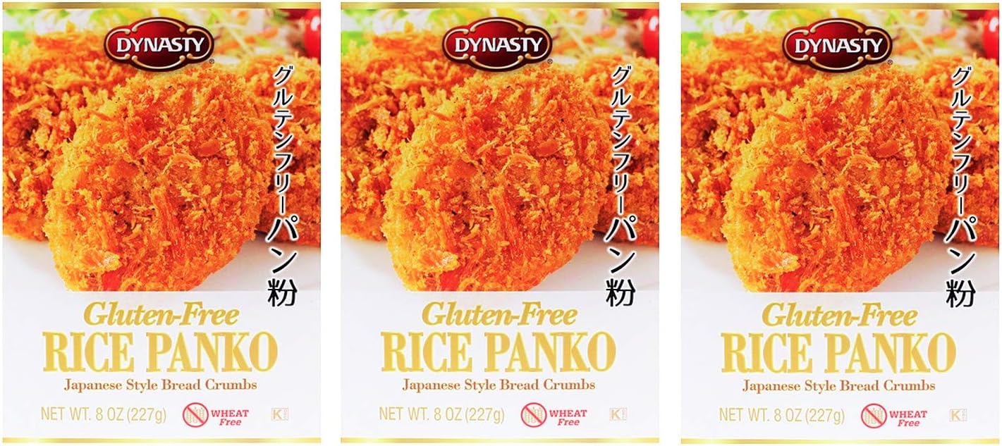 Dynasty Gluten-Free Rice Panko Japanese Style Bread Crumbs 8oz, 3 Pack