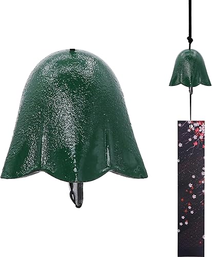 Carillón de viento japonés de hierro fundido para exteriores, adorno para jardín, patio y balcón, decoración de campana de viento de metal colgante,