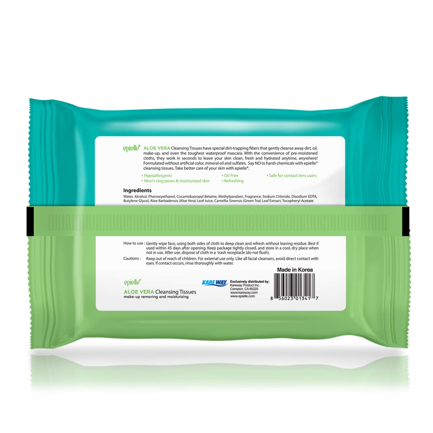 Epielle Color Block Makeup Remover Cleansing Tissues (30 Pre-Moistened Tissues per Pack) 4pk (Assortment B) : Beauty & Personal Care