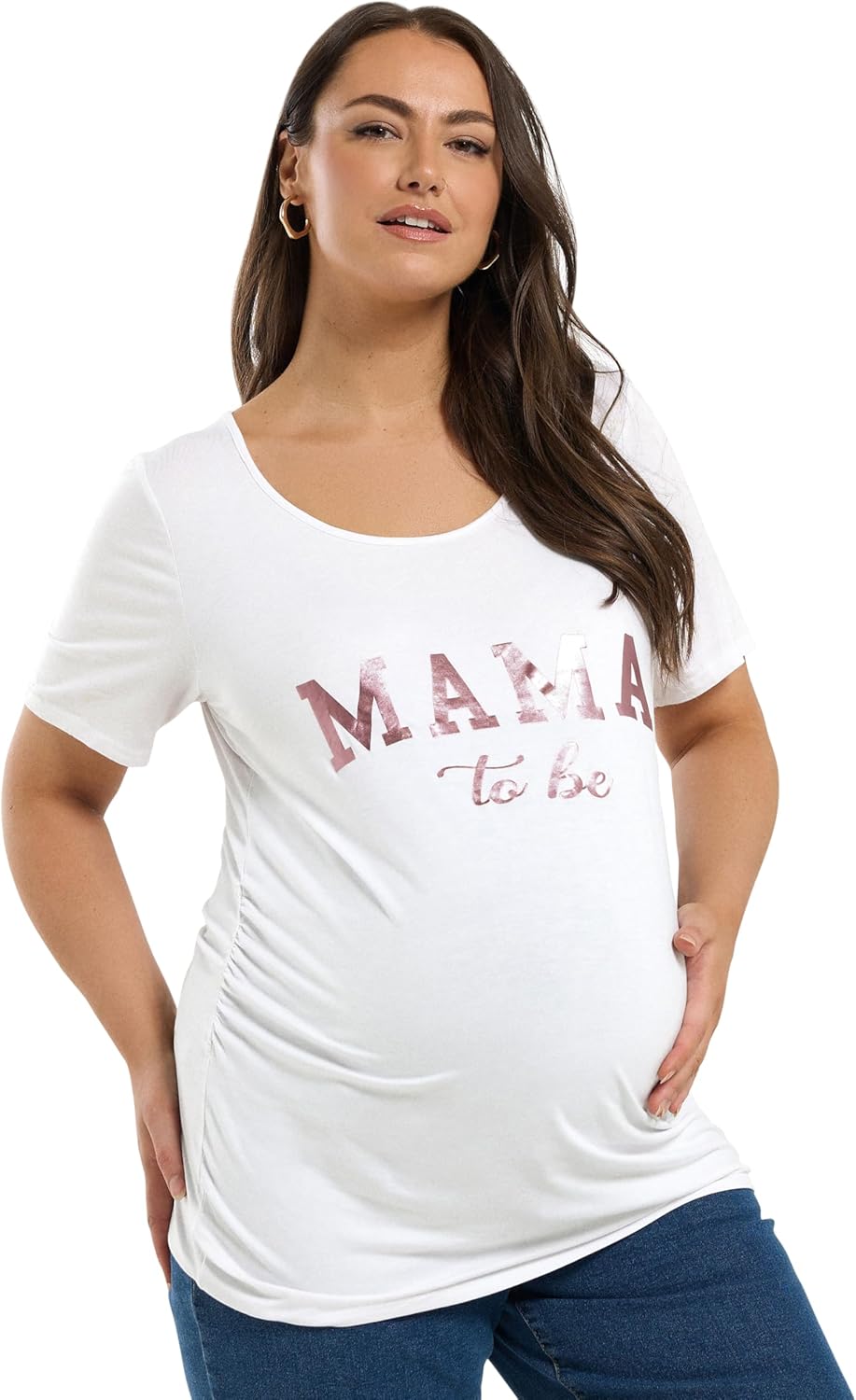 Bump It Up Maternity Womens Plus Size Navy Blue 'Baby On Board' Slogan T-Shirt Blue