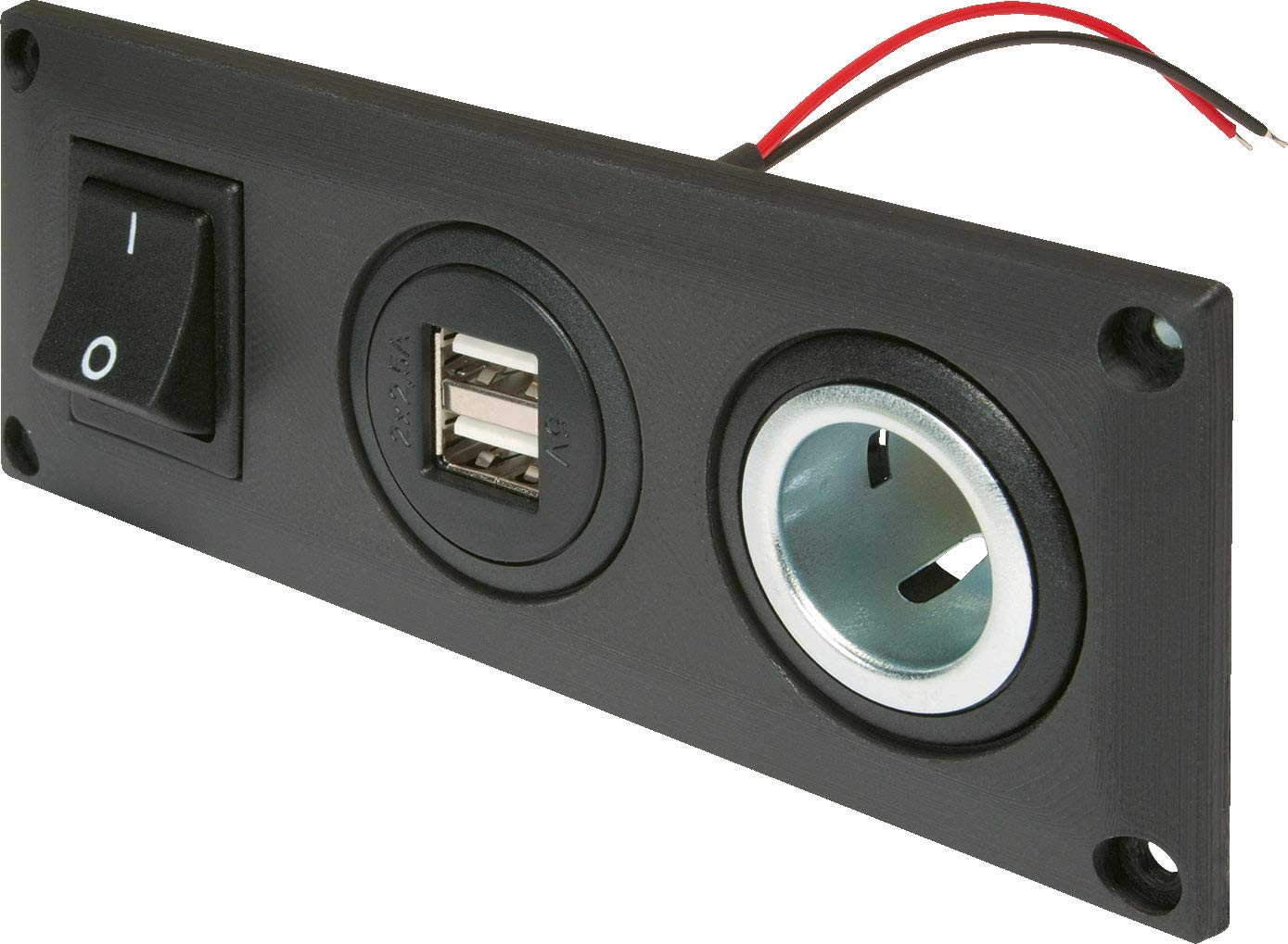 Pro Car Einbausteckdose mit USB-A und Powersteckdose – schaltbar
