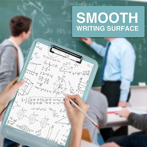 Miniatura 6 de Sooez Portapapeles 8.5 x 11 pulgadas con Almacenamiento, Portapapeles de Almacenamiento de Alta Capacidad, Carpeta Portapapeles de Enfermería con