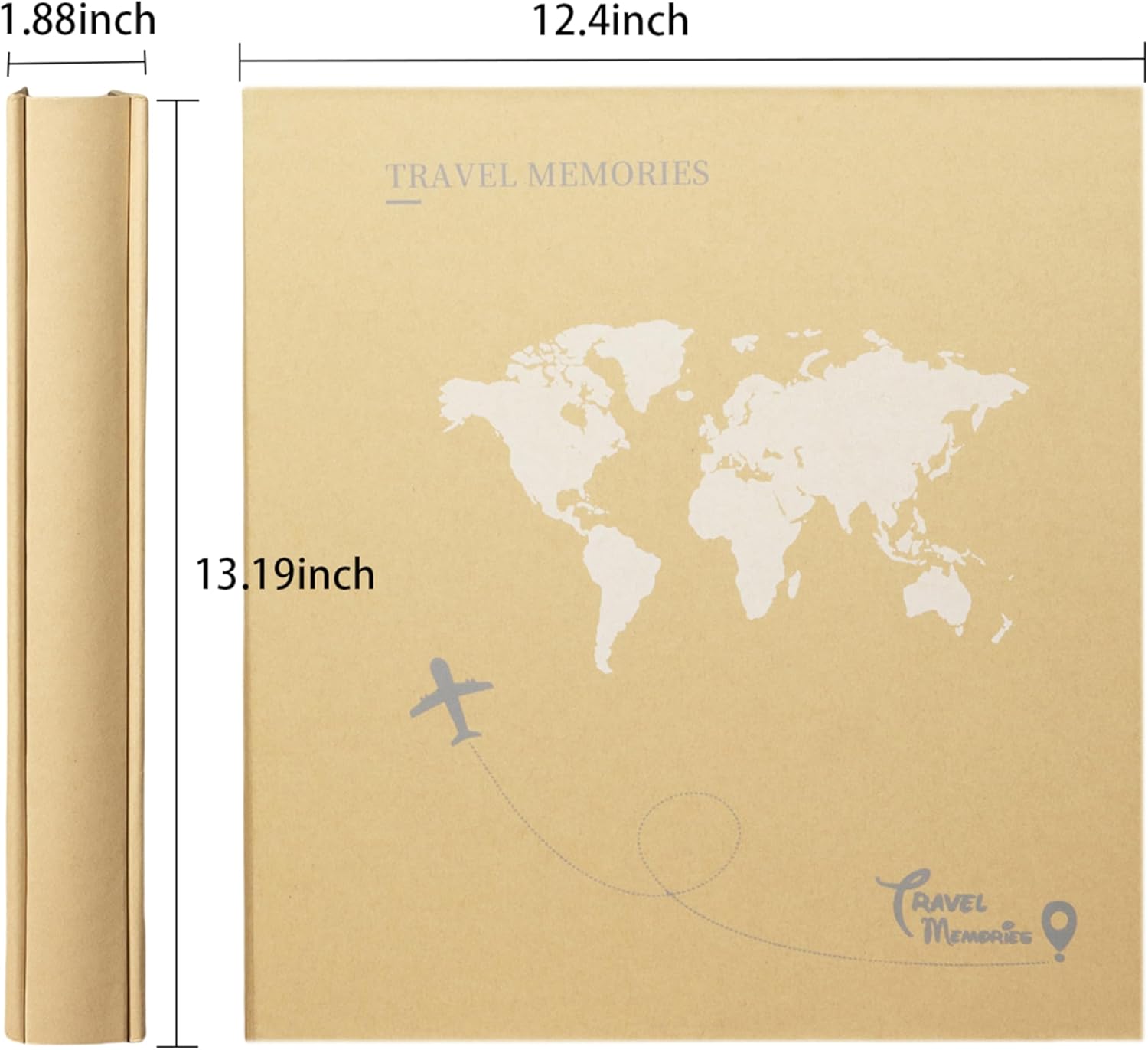 Travel Photo Album 4x6 500 Photos 5 Pictures Per Page, 500 Pockets, Refined Kraft Paper Cover Vacation Photo Album Travel Design World Map Adventure