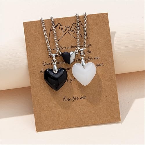 Miniatura 2 de 2 piezas de cristal de atracción mutua pareja a juego con colgante hexagonal de corazón de amor piedra natural chakra collar para mujeres hombres,