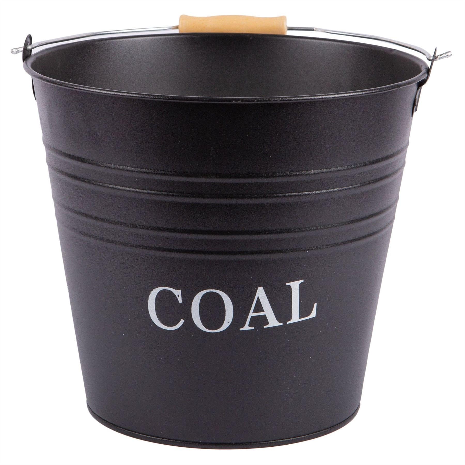 Blackspur Black 1X 12L Cast Iron Coal Bucket - Metal Fireside Fireplace Log Fire Wood Burner Ash Scuttle Storage Companion - By Spur
