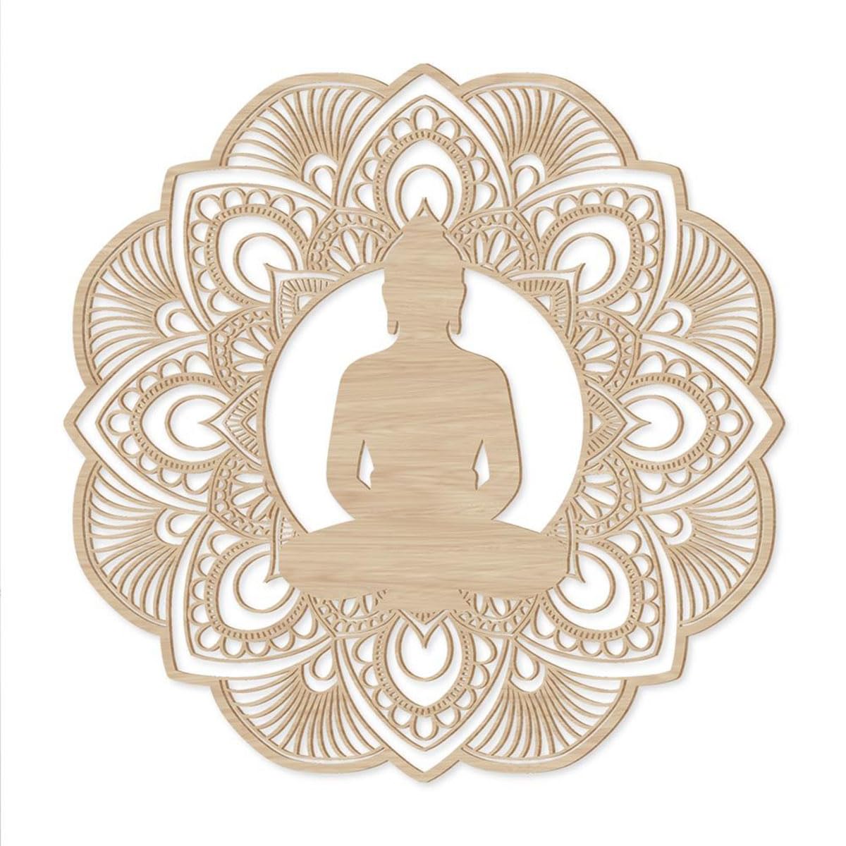 Bouddha Mandala STC gravure sur bois de haute précision