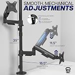 VIVO Dual Monitor Arm Extra Tall Mount for Screens up to 32 inches, Mechanical Height Adjustment, Full Articulating Heavy Duty VESA Stand with Desk C-clamp and Grommet, STAND-V012K