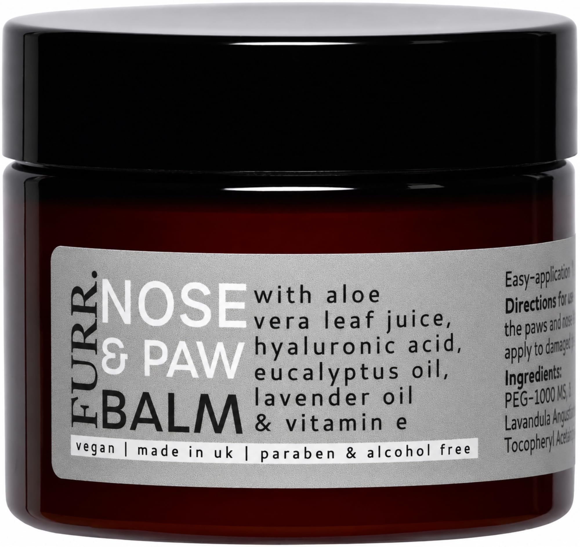 FURR Paw & Nose Balm for Dogs 50ml, Lick-Safe, Natural Healing & Hydration for Dry Noses & Cracked Paws, Aloe Vera, Hyaluronic Acid & Vitamin E, UK Made (50g)