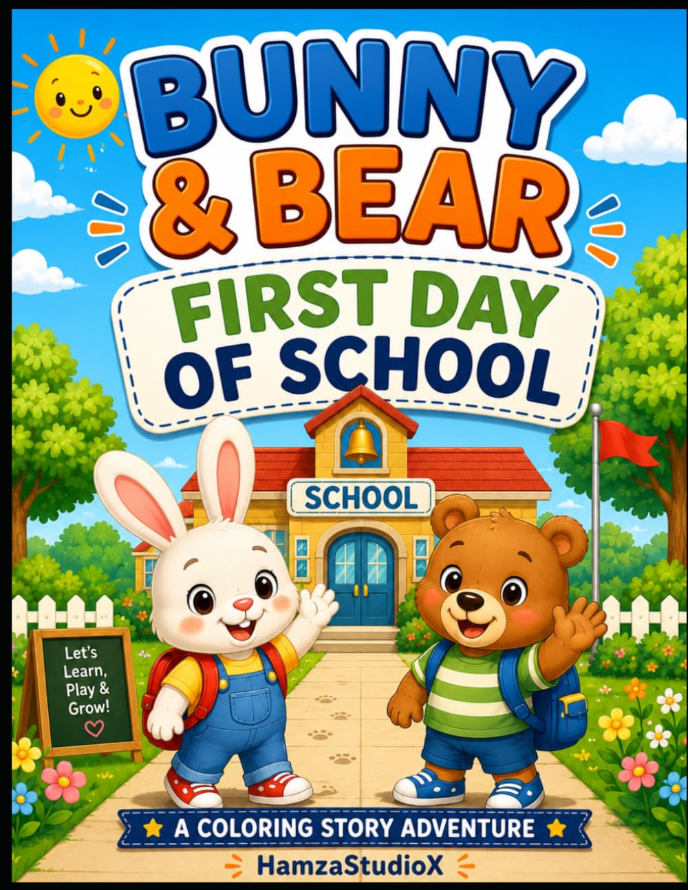 Bunny & Bear First Day Of School: A Fun Coloring Story About Friendship, School, and New Adventures (Bunny & Bear Adventures)