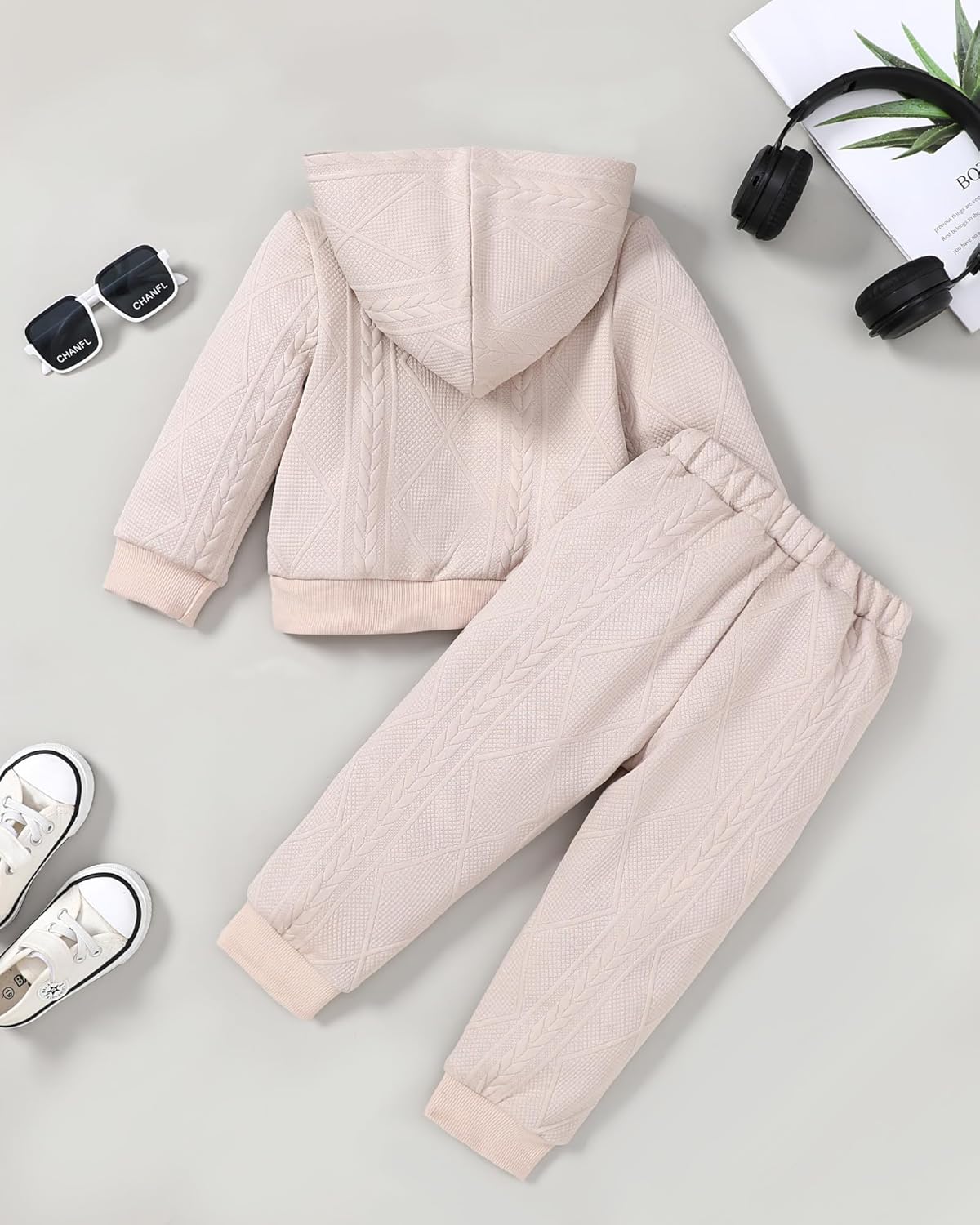 ZOEREA Toddler Baby Boy Clothes Sweatsuit Long Sleeve Hoodie Sweatshirt Top & Bottom Outfit Set Solid Color 1-5T - Image 6