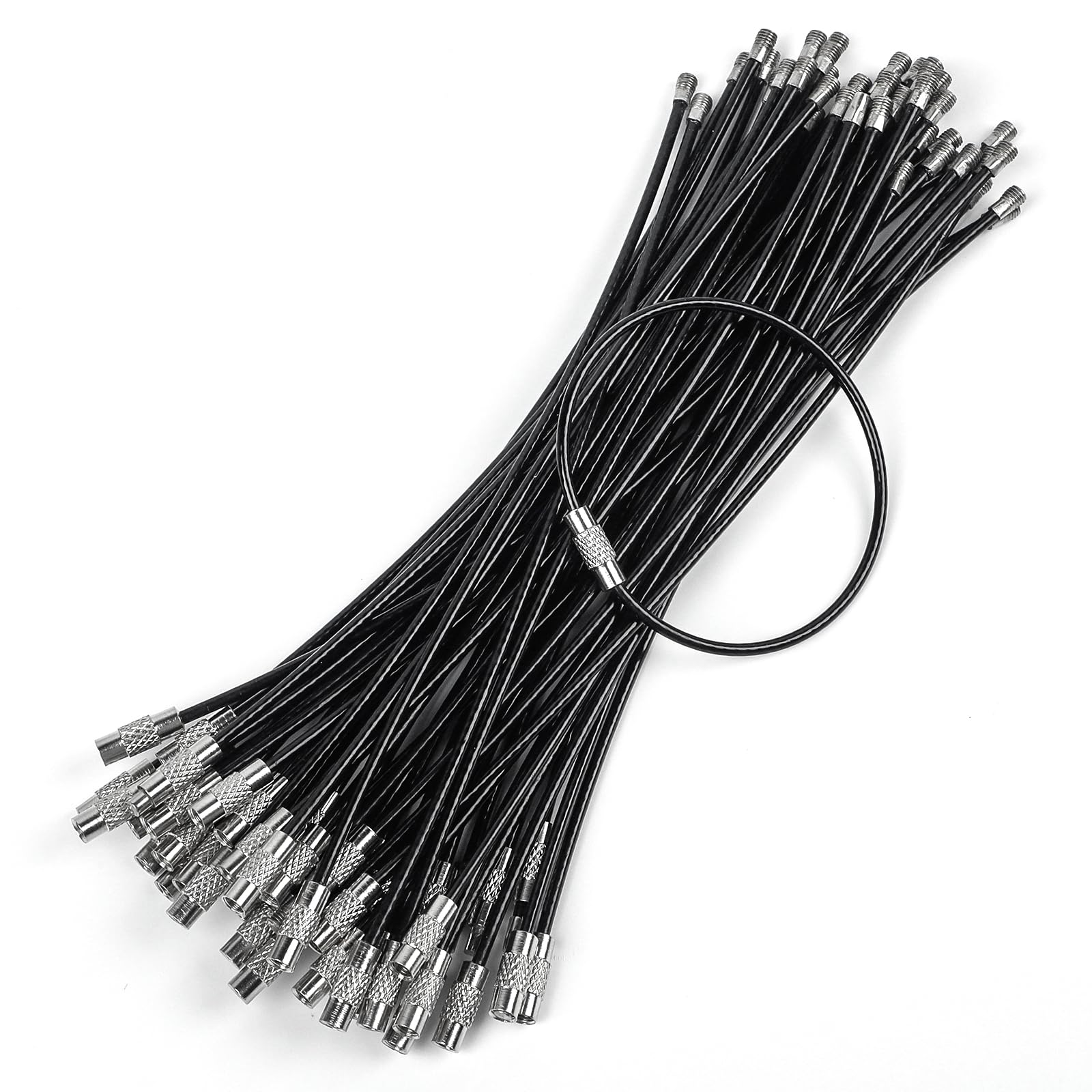 Uniclife 4 Inch Wire Keychain Cable Heavy Duty Stainless Steel Key Ring