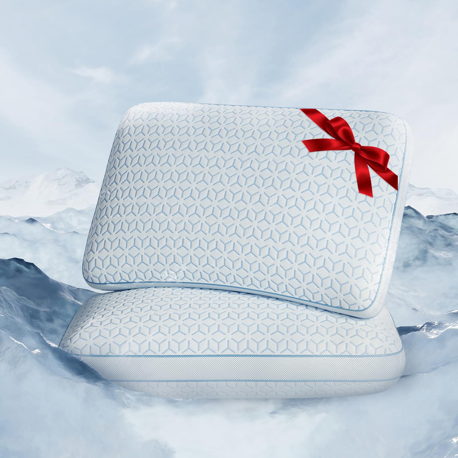 Sweetnight Cooling Pillows Memory Foam Pillows King Size Set of 2 Almohadas para Dormir for Hot Sleepers