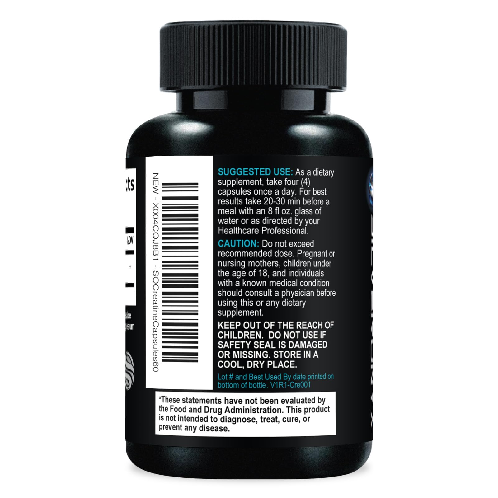 SILVERONYX Creatine Monohydrate 3000mg - Extra Strength Micronized Creatine Powder - Supports Lean Muscle, Strength, Energy, & Endurance - All Natural Supplement, Bottled in USA - 60 Capsules — Amazon image 7
