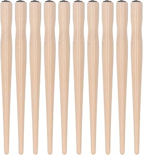 AYNEFY 10 Pcs Dip Pen Nib Holder,Comfortable Grip Wooden Comic Pen Nib Holder Artist Ink Drawing Writing Penholder for Art Painting English Calligraphy (Original Wood Color)