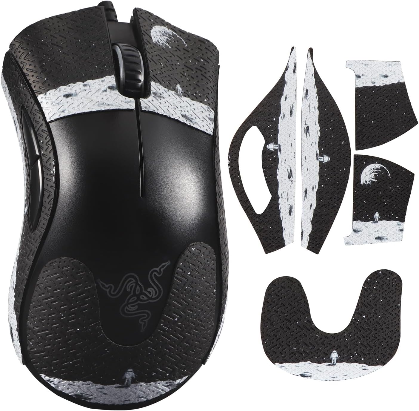 immoenuc Mouse Grip Tape Sticker for Razer DeathAdder Essential Mouse Anti Slip Skin Self-Adhesive,Pre-Cut,Sweat-Resistant Game mice Accessories(Earth Pattern)