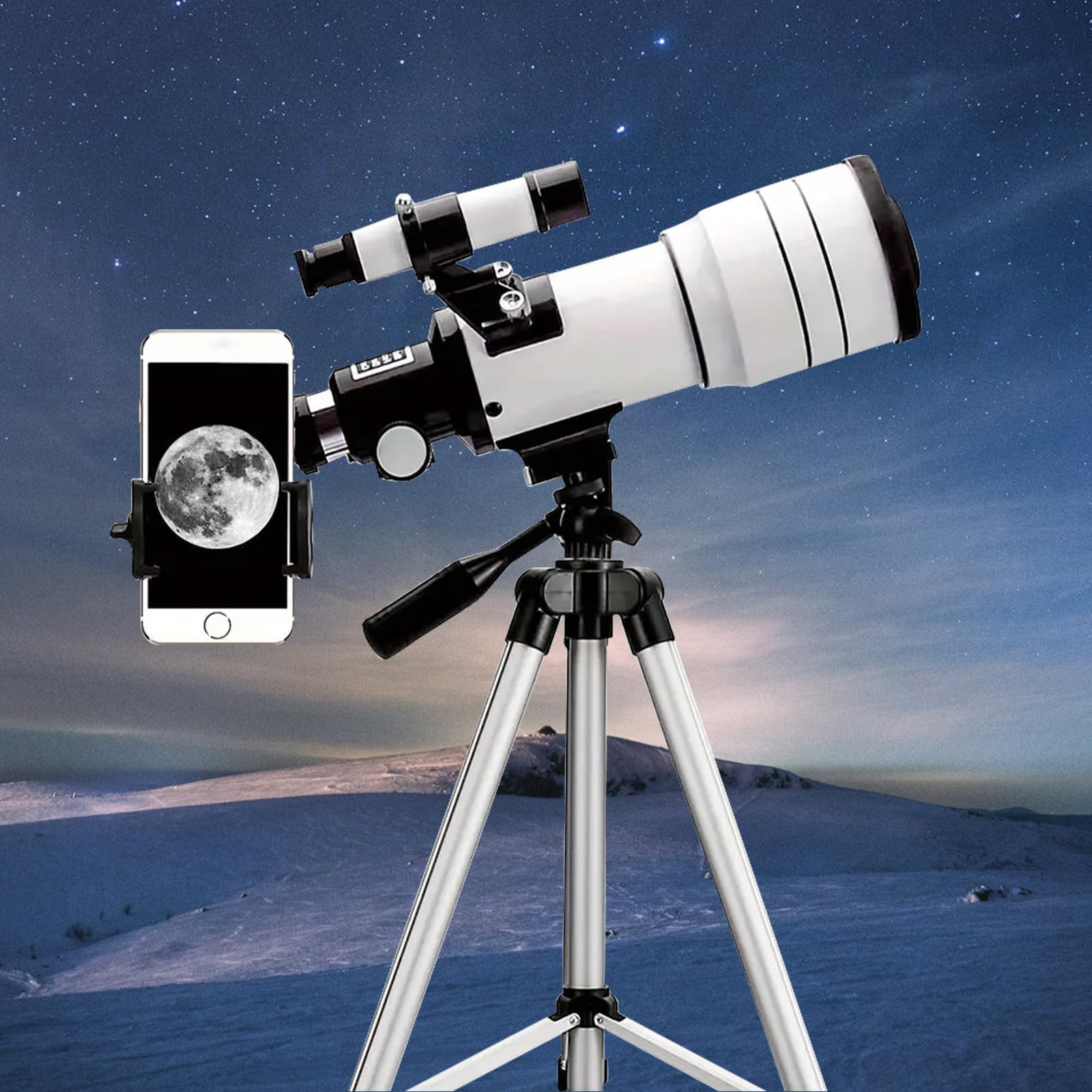 ACESOME Teleskop für Kinder Erwachsene, Telescope Astronomy Vergrößerung 15-150x, 70mm Spiegelteleskop, Teleskop mit Handyhalterung und Sonnenfilterfolie